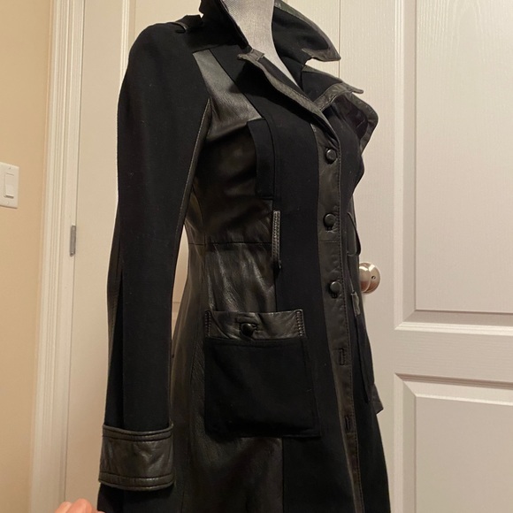 Bebe Fitted Black Jacket w Buttons & Belt- Good condition small mark shown - Picture 14 of 14